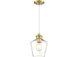 Pendente A Luce Singola Ramsey In Ottone / Vetro Trasparente