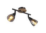 Plafoniera Soggiorno Vetro Fumé Plafoniera Nero Faretto Soffitto 54311-2