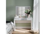 Vicco Tavolo Da Toilette Annabelle, 110 Cm Con 2 Cassetti, Bianco Lucido/Bianco