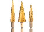 Neo Tools Punta A Gradino In Hss, Set Di Punte A Gradino Da 3 Pezzi, Set Di Punte Per Sgusciare, Punta Conica A Spirale Esatta, 3-12 Mm, 4-12 Mm, 4-20 Mm