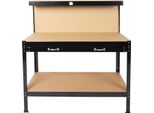 Luxtom | Banco Da Lavoro, 120X60X150 Con Parete Forata, Banco Per Attrezzi Con Struttura In Acciaio, Banco Da Lavoro Con Ganci Di Sospensione, Tavolo Da Lavoro Con Piano In Mdf