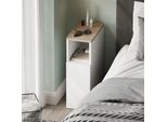 Vicco Comodino Camera Da Letto Enton, 20 X 59.5 Cm Con 1 Porta, Bianco/Sonoma