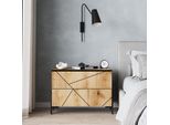 Vicco Comodino Camera Da Letto Hatto, 78 X 55.2 Cm Con 2 Cassetti, Rovere