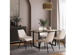 Vicco Tavolo Da Pranzo Livorno, 140 X 70 Cm, Rovere Nero/Oro