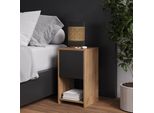 Vicco Comodino Evo, 30 X 55 Cm Con 3 Cassetti, Quercia Dorata/Antracite