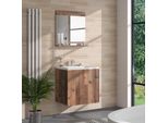 Vicco Specchio Da Bagno Izan, 60 X 62 Cm Con Ripiano, Oldstyle