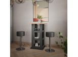 Vicco Tavolo Bar Con Sgabelli Repose, 65 X 65 Cm Con 2 Sgabelli Da Bar, Quercia Dorata/Antracite/Nero