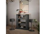 Vicco Tavolo Bar Con Sgabelli Repose, 110 X 65 Cm Con 2 Sgabelli Da Bar, Quercia Dorata/Antracite/Nero