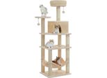 Albero Per Gatti, Struttura A 5 Livelli, Accogliente Tiragraffi, AMT0331BG, L