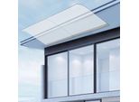 Tettoia Per Porta/Finestra - Montaggio A Parete - Dimensioni 200 X 40 Cm - Lastra Di Pet 3,5 Mm - Resistente Alla Ruggine, Ai Raggi Uv E Agli Agenti Atmosferici - Bianco