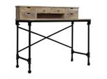 Vidaxl Scrivania In Legno Massiccio Di Mango E Acciaio 110 X 50 X 96 Cm