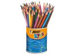 Matite Colorate Bic Kids Evolution Ecolutions, Scatola Rotonda Da 60 Pezzi