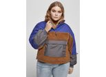 DáMská VěTrovka Urban Classics Ladies Sherpa 3-Tone Pull Over Jacket Toffee/Bluepurple - Xs