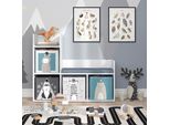 Vicco Scaffale Per Bambini Luigi, 107.2 X 88.6 Cm Con 2 Scatole Pieghevoli Opt.2, Bianco