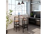 Vicco Tavolo Bar Alto Fyrk, 120 X 50 Cm, Rovere Rustico/Nero