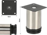 Clanmacy 4X Mobili Piedi Zoccolo Piedi Cassettiera Base Armadio Letto Piedi Hotel Regolabile In Acciaio Inox 100Mm