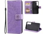 Custodia Per Samsung Galaxy S22 5G Custodia Del Telefono Cellulare Flip Case Cover Borsa Mandala Purple