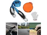 Fiqops Corda Di Traino Blu 5 Cm X 5 M Capacità Di Carico Fino A 8 Tonnellate Con 2 Moschettoni Incl. Borsa