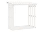 Vidaxl Porta Legna Da Ardere Bianco 108X64,5X109 Cm In Legno Di Pino Massiccio