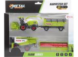 Toi-Toys - Set Agricolo Del Mondo Di Metallo - Mietitrebbia Con Rimorchio Veicoli Giocattolo Bambini