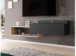 Tavolino Per Tv Sospeso Trella - Rovere Wotan / Nero