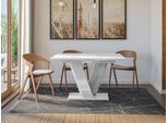 Tavolo Da Pranzo Allungabile 120X90 Cm Frejma - Cemento / Bianco Lucido