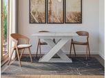 Tavolo Da Pranzo Allungabile 120X90 Cm Figol - Grigio / Bianco