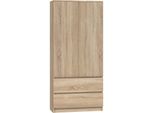 Armadio Guardaroba 90 Cm Con Cassetti Taavi - Rovere Sonoma