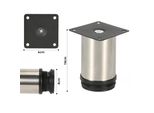 Jiubiaz 4X Piedini Per Mobili Piedini Per Mobili In Acciaio Inox Diametro 40 Mm Altezza 100 Mm Nero Altezza Regolabile