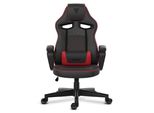 Sedia Da Gioco SENSE7 Knight - Sedia Da Ufficio Ergonomica Con Funzione Dondolo Flowtech™, Schiuma Hr, Ecopelle Hde™, Elevazione A Gas, Fino A 120 Kg, Nero-Rosso