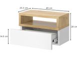 Vicco Comodino Camera Da Letto Urbano, 45 X 28 Cm Set Di 2, Quercia Dorata
