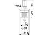 Js Oberteil F. Rueckschlagventil Dn20,3/4",Messing,Epdm"