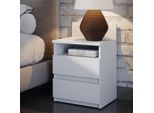 Vicco Comodino Camera Da Letto Monty, 39.6 X 59.1 Cm, Bianco