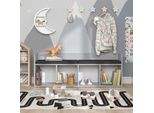 Vicco Scaffale Per Bambini Luigi, 142.4 X 53.4 Cm 4 Scomparti, Grigio Chiaro
