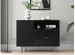 Cassettiera Combinata Per Il Soggiorno Iredell - Oro / Nero Opaco