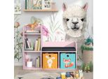 Vicco Libreria Bambini Luigi, 107.2 X 88.6 Cm Con 2 Scatole Pieghevoli (Colorate), Rosa