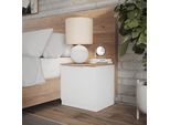 Vicco Comodino Camera Da Letto Betti, 50 X 50 Cm Con 1 Porta, Bianco/Sonoma