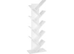 Vasagle Libreria A Scaffale Con 8 Livelli A Forma Di Albero Armadio Di Stoccaggio Per Soggiorno Ufficio Camera Da Letto Bianco
