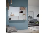 Vicco Specchio Bagno , 89.8 X 65 Cm Con Scomparti Aperti, Bianco Lucido