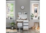 Vicco Tavolo Da Toeletta Sherry, 90 Cm Con Illuminazione Led E Sgabello, Sonoma/Bianco