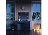 Vicco Tavolo Da Toeletta Sherry, 90 Cm Con Specchio E Illuminazione A Led, Antracite