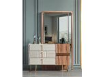 Cassettiera Moderna Con Specchio Cassettiere Di Design Set Da Letto 2 Pezzi
