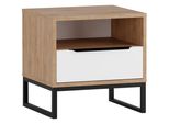 Comodino Fabens - Noce Americano / Bianco Opaco / Nero Opaco