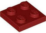 50 Pezzi Lego Part C. 3022 In Rosso Scuro