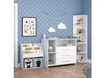 Vicco Oskar, 3 Parti, Con Fasciatoio, Scaffale Per Giocattoli E Libreria, Bianco