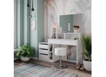 Vicco Tavolo Da Toeletta Anja, 139.8 Cm Con Sgabello, Bianco