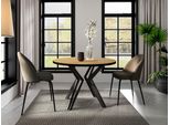 Tavolo Da Pranzo Rotondo Allungabile Hillsboro - Nero / Rovere Kraft Dorato