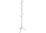 Vasagle Appendiabiti In Legno Con 8 Ganci A Forma Di Albero Regolabile A 3 Altezze Per Cappotti Giacche Borse Per Ingresso Camera Da Letto Bianco