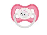 Canpol Succhietto Lenitivo In Silicone - Simmetrico, Per Bambini Da 6 A 18 Mesi, Design Bunny & Company, Rosa, 1 Pezzo.