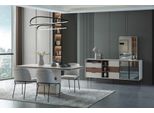 Set Da Pranzo Bianco Tavolo Da Pranzo Rettangolare 4X Sedie Credenza Specchio